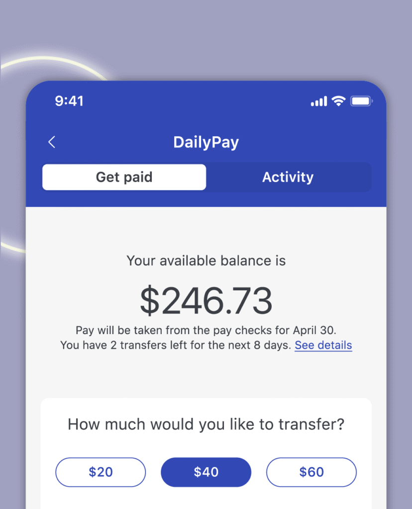 Engagez-vous avec la rémunération à la demande pour les travailleurs horaires.