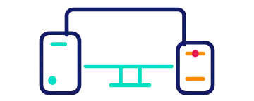 Icon of a phone, a desktop monitor and a tablet